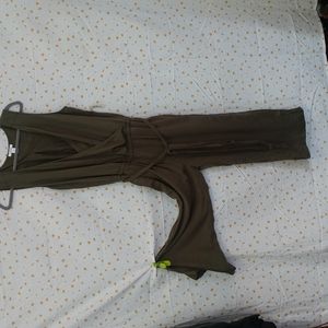 Olive jumpsuit women's large size 12